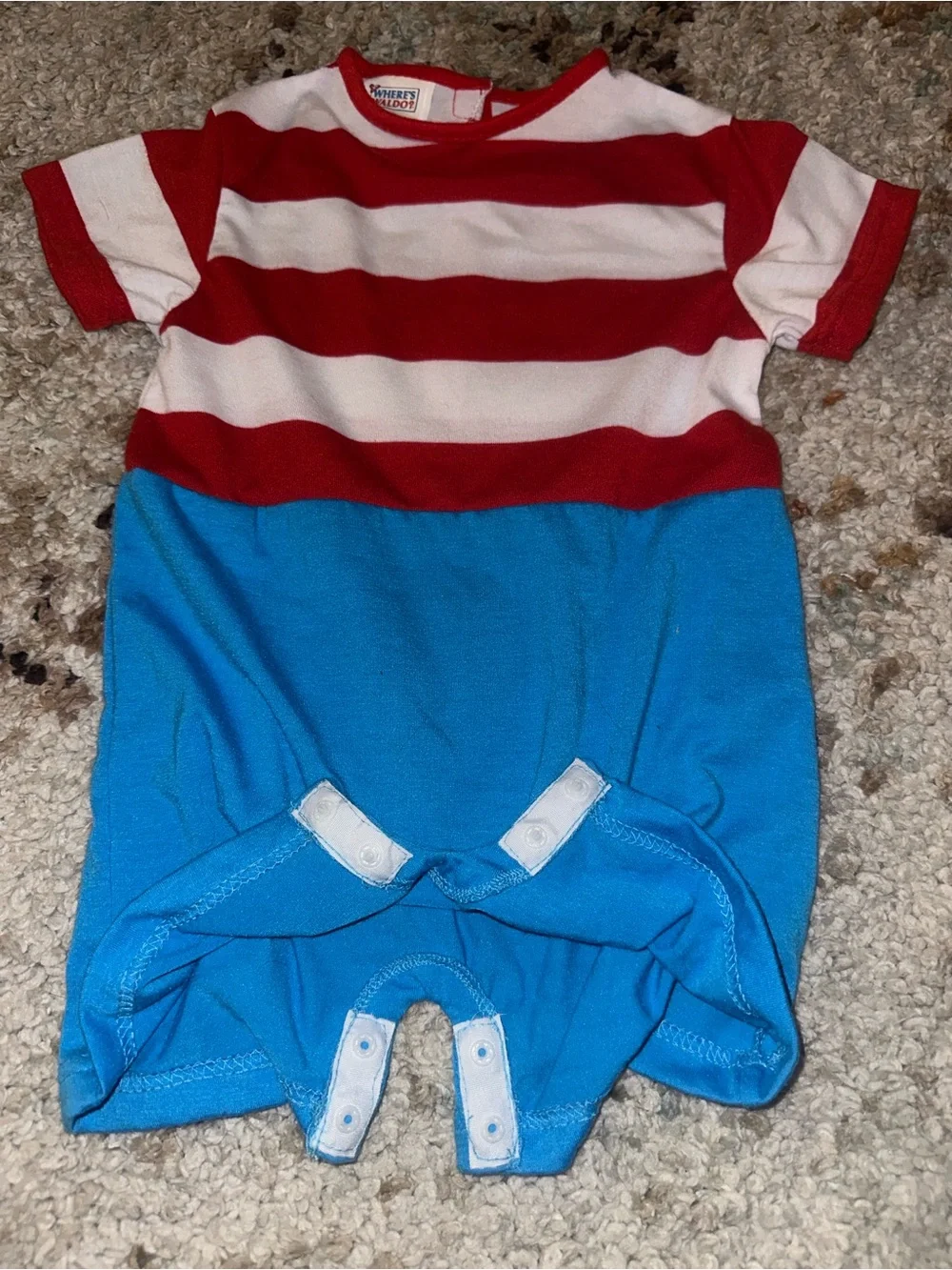 Where’s Waldo baby romper costume size 12/18 mo